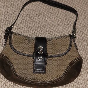 Brown coach shoulder bag